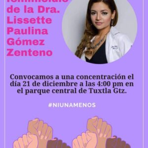 Tres años sin justicia por el feminicidio de la doctora Lisette Paulina por clasificarlo como suicidio, denuncia Madre de la victima