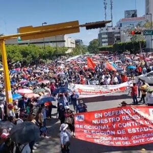 Protesta Sección 7 del SNTE por renovación de su dirigencia