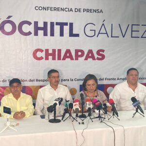 Arranca en Chiapas Xóchitl Gálvez. Afirmó que la campaña se va a poner buena, porque los de morena se van a dar hasta con la cubeta