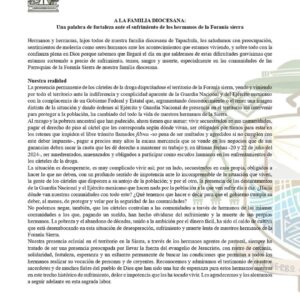 Diócesis de Tapachula reclama “indiferencia” del gobierno a inseguridad de la sierra y frontera de Chiapas