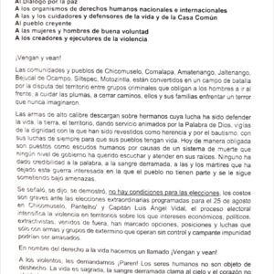 Obispos de Chiapas y Guatemala piden desarme de grupos armados