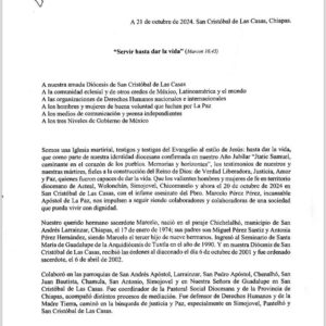 Diócesis de San Cristóbal pide alto total a la violencia desbordada en Chiapas