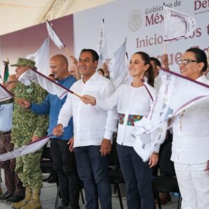 Sheinbaum da banderazo para la construcción del parque ecoturístico “La Ceiba” en Palenque