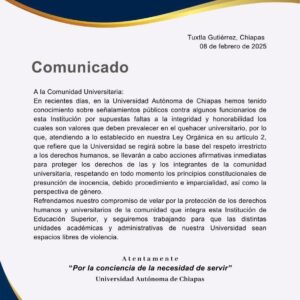 Denuncian al director de la escuela de Ciencias Químicas de la UNACH de violador y abusador
