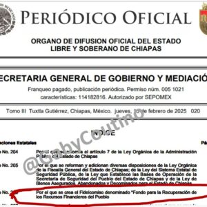 Chiapas: crean fideicomiso para para recuperar recursos de actos de corrupción