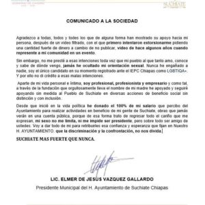 Alcalde de Suchiate denuncia intento de extorsión por difusión de video