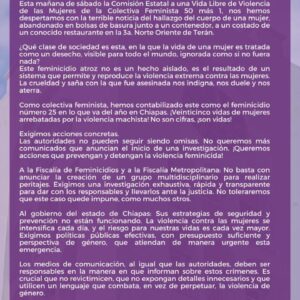 Feminicidio en Tuxtla: Mujer es asesinada y descuartizada por su marido; colectivas exigen justicia y acciones urgentes contra la violencia machista