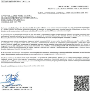 Salud de Chiapas ordena suspender eventos masivos por brote de sarampión