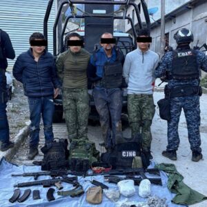 Detienen en Ixhuatán a cuatro presuntos integrantes del CJNG tras amenazas contra el gobierno de Chiapas